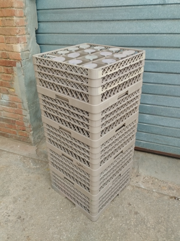 caja porta vasos copas hosteleria plastico 5u